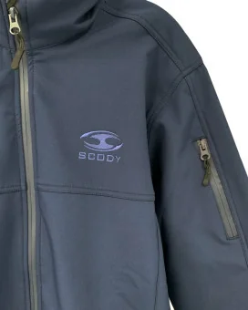 Zip pocket left sleeve detail - Navy Softshell Jacket - Women