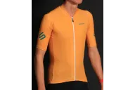 Staple Satsuma Spritz Deep Yellow with Vital Green logo detail Optimise Cycle Jersey | Cycling Clothing