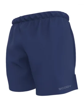 Navy mid length run shorts with side pockets | Running Gear | Scody