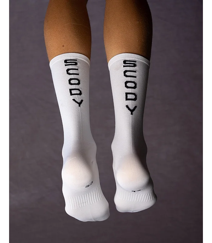 Scody White Cycling Socks - Unisex
