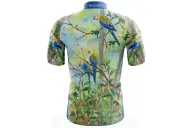 Cycle jersey with pale-headed rosellas on a Corky passion vine | Cycling Gear