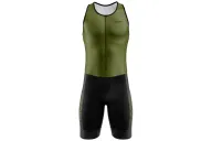 Moss green triathlon suit with moss upper body and black lower body | Triathlon Gear