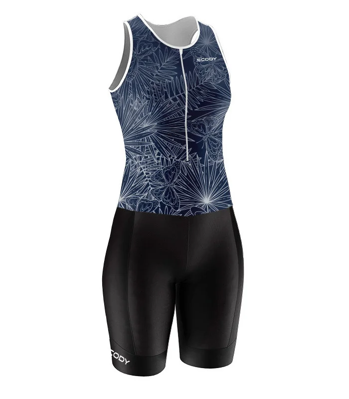 Performance Women's Triathlon Suit, Sleeveless, Front Zip - Nectar Navy