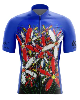Cycle Jersey with design based on original art work Tangled Flowers by David Hart