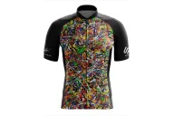 Cycle Jersey with design based on original art work 8 Black Dogs by David Hart