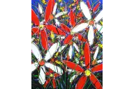 Close up of original art work Tangled Flowers by David Hart | Cycling Gear