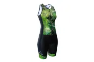 Women's sleeveless triathlon suit featuring Chloe Hart's artwork Floral Cluster. Flexible payment options| Triathlon Suits