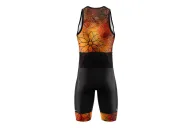 Men's Floral Cluster (Orange) sleeveless triathlon suit for sale at Scody Australia. Flexible payment options| Triathlon Suits