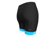 Black Women's Cycle Shorts with cyan cuffs | Scody Made in Australia