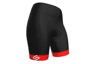 Black Women's Cycle Shorts with red cuffs | Scody Made in Australia