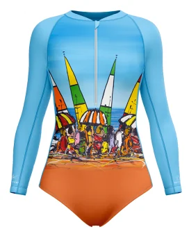 Sleeved Swimsuit, UPF50+ - Beach Party