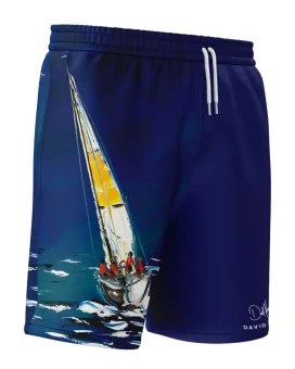 David Hart Sailing Boats Board Shorts - Unisex | Beach Wear