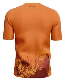 Orange Grassed Mountain Bike Shirt with zip pocket - Men | Mountain Biking | Commuter