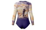 Kristy Ann Duffy Monty Owl Sleeved Swimsuit, UPF50+ | Beach Wear