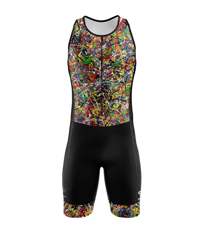 Perform Triathlon Suit, Front Zip - 8 Black Dogs