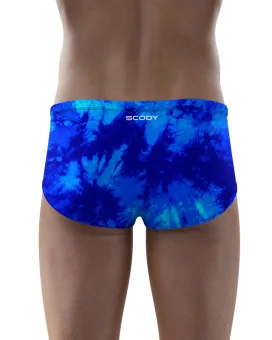 Tie Dye Blue Swim Trunks, Men | Chlorine Resistant swimwear | Made in Australia