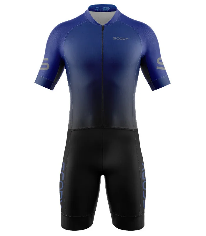 Aerodynamically Optimised A.I.R. Men's Triathlon Suit, Full Zip - Cobalt