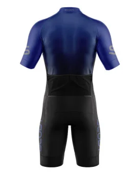 Cobalt Blue Aerodynamic Men's triathlon suit w full zip for sale at Scody Australia. Flexible payment options|