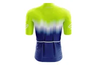Aero Optimised Cycle Jersey Fluoro Lime upper through white through cobalt blue lower | Made in Australia