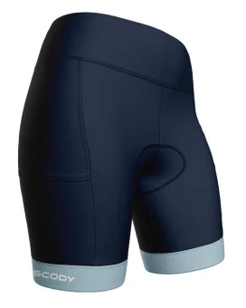 Navy Women's Cycle Shorts with Quilted cuff and pockets on legs | Scody Made in Australia