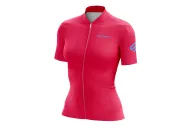 Staple Strawberry with sky blue logo detail Optimise Cycle Jersey | Cycling Clothing