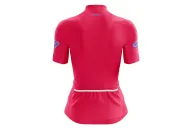 Staple Strawberry with sky blue logo detail Optimise Cycle Jersey | Cycling Clothing