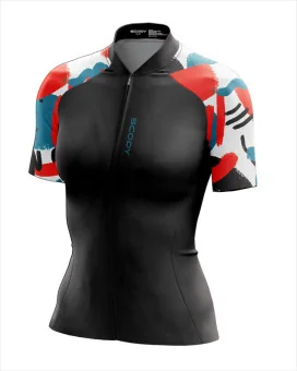 Cerulean Strokes Relaxed Cycle Jersey | Cycling Gear