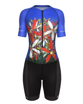 Optimised A.I.R Triathlon Suit, 3/4 zip - Tangled Flowers