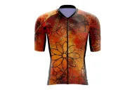 Optimise Floral Cluster Cycle Jersey - Orange | Cycling Jersey | Made in Australia