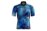 Performance Cycle Jersey, Floral Cluster by Chloe Hart - Blue | Made in Australia