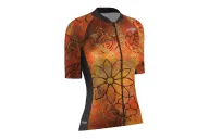 Optimise Cycle Jersey, Floral Cluster - Orange | Made in Australia