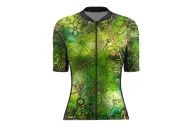 Optimise Cycle Jersey, Floral Cluster - Green | Made in Australia