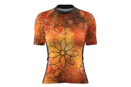 Optimise Cycle Jersey, Floral Cluster - Orange | Cycling Gear