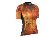 Optimise Cycle Jersey, Floral Cluster - Orange | Cycling Gear
