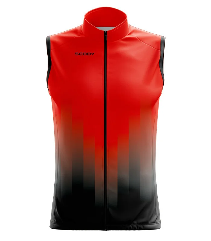 Cycle Gilet with pockets - Lord Intense Red, Lightweight, Windproof