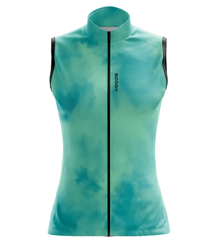 Cycle Gilet with Pockets - Stratus Spearmint, Lightweight, Windproof