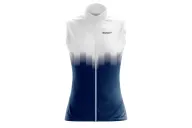 Lightweight Windproof Cycle Gilet with Pockets - Highlights White on Navy | Cycling Gear