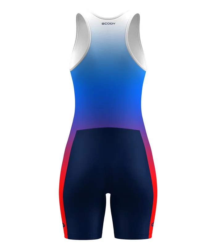 Women's Rowing Zoot Suit - Blue/Red