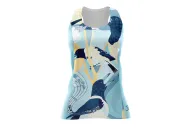 Sunrise Serenade Run Singlet featuring art by Australian Artist Kristy-Ann Duffy. | Made in Australia | 97% recycled Fabric