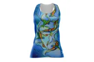 Joy of Flight Run Singlet featuring art by Australian Artist Kristy-Ann Duffy. | Made in Australia | 97% recycled Fabric