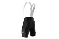 Cargo Cycle Bib Shorts, Pure Black with mesh pockets and fabric cuffs | Made in Australia