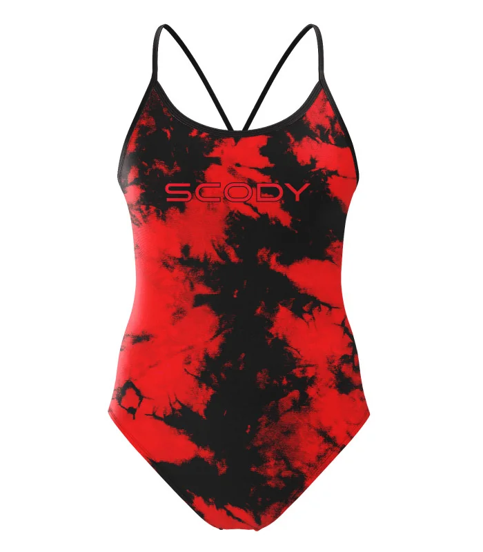 Swimsuit, Chlorine Resistant - Tie Dye Red, Women