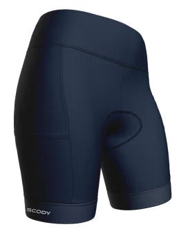 Navy Women's Cycle Shorts with pockets on legs | Scody Made in Australia