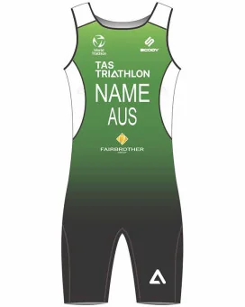 School Sports TAS Men's WTS Triathlon Suit, Named | Made in Aus