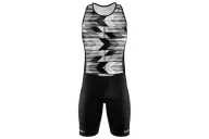 Chevron Black Triathlon Suit, Sleeveless - Men | Made in Australia | Triathlon Gear