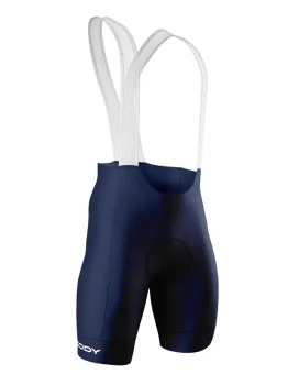Navy Cycle Bib and Brace Shorts - Men, Askin Fabric Cuffs, Seamless Bib straps
