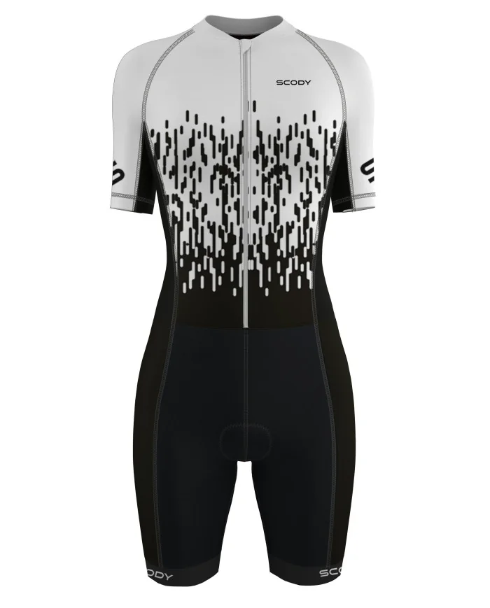 Swift Sleeved Triathlon Suit, 3/4 Zip - Fragments, Women