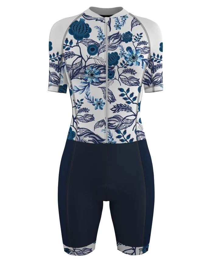 Swift Sleeved Triathlon Suit, 3/4 Zip - Botanic, Women