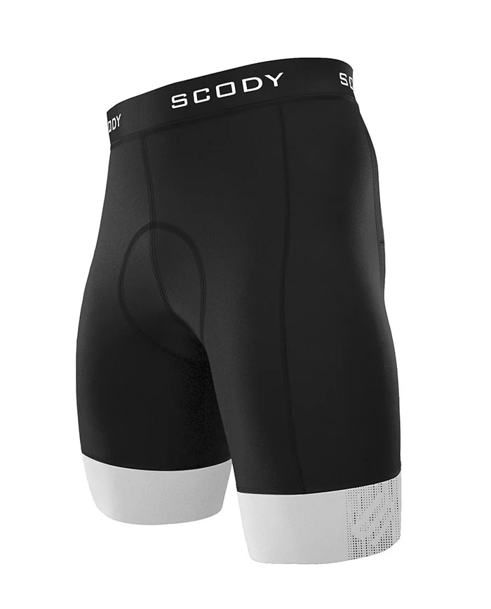Black Cycle Shorts, Choose Cuff Colour - Men