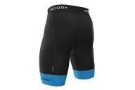 Black Cycle Shorts with Cyan cuffs - Men